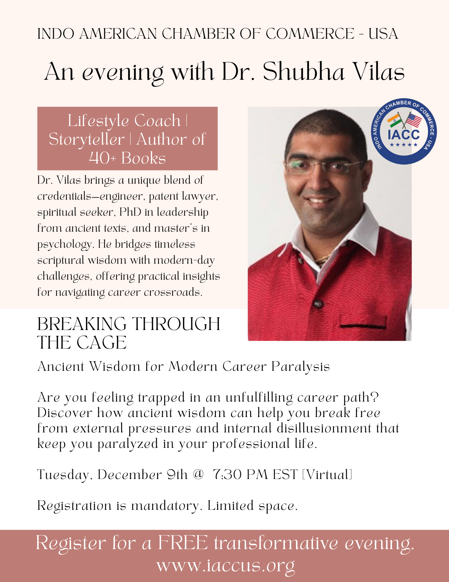 An Evening with Dr. Shubha Vilas